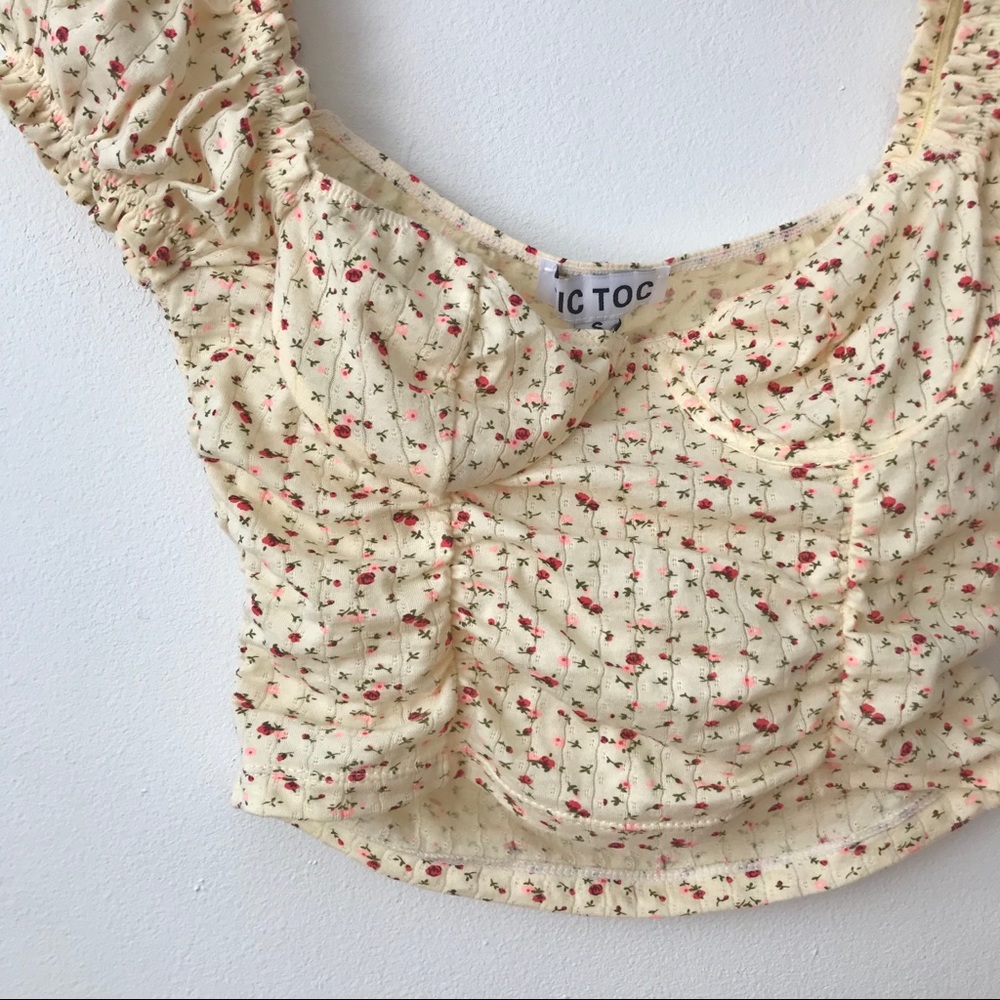 NWT TOBI Floral crop top bustier - Picture 7 of 7